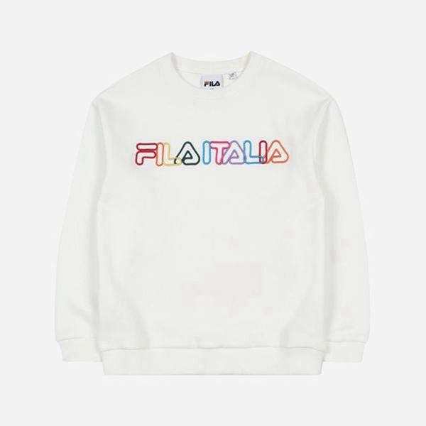 Fila Rainbow Boy's Sweatshirts - White,NZ 54-6574